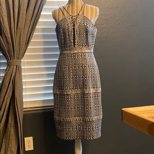 Gianni Bini body con dress blue and grey